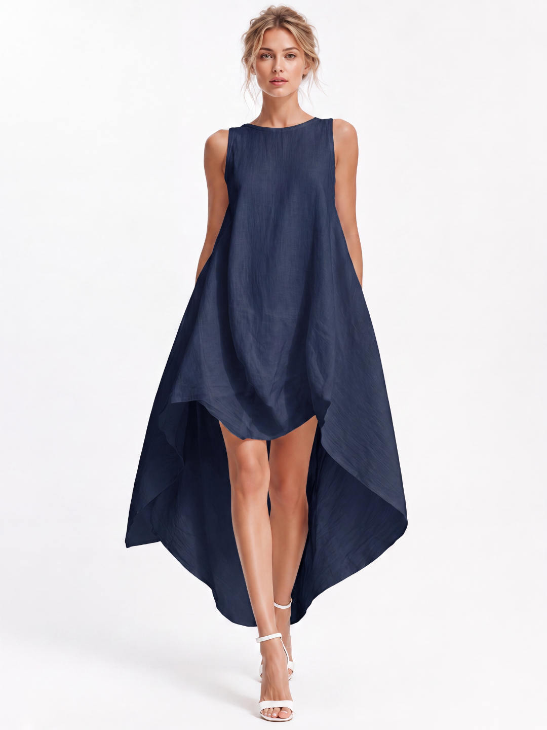 HENLEY Women's Sleeveless High-Low Midi Dress
