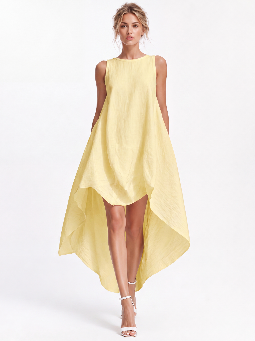 HENLEY Women's Sleeveless High-Low Midi Dress