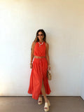 Brooklyn | Cotton Gauze Halter Crop Top Button Maxi Skirt Co-ord Set