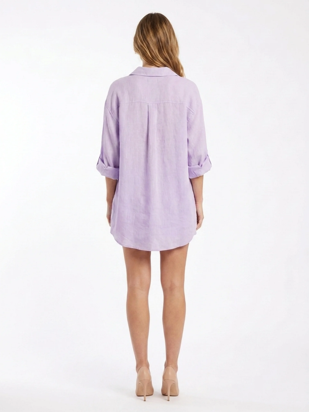 PERPETUA Women's Oversized Linen Shirt and Shorts Set