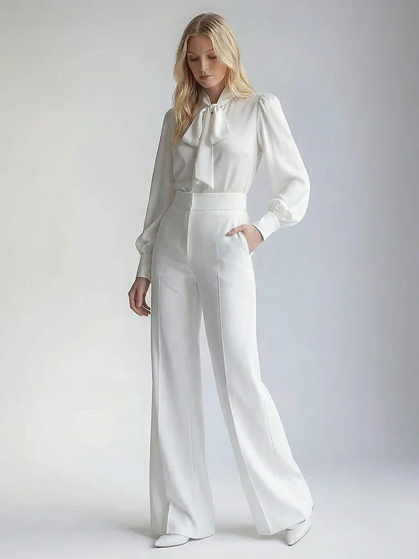 Romy | High-Waisted Pleated Wide-Leg Trousers