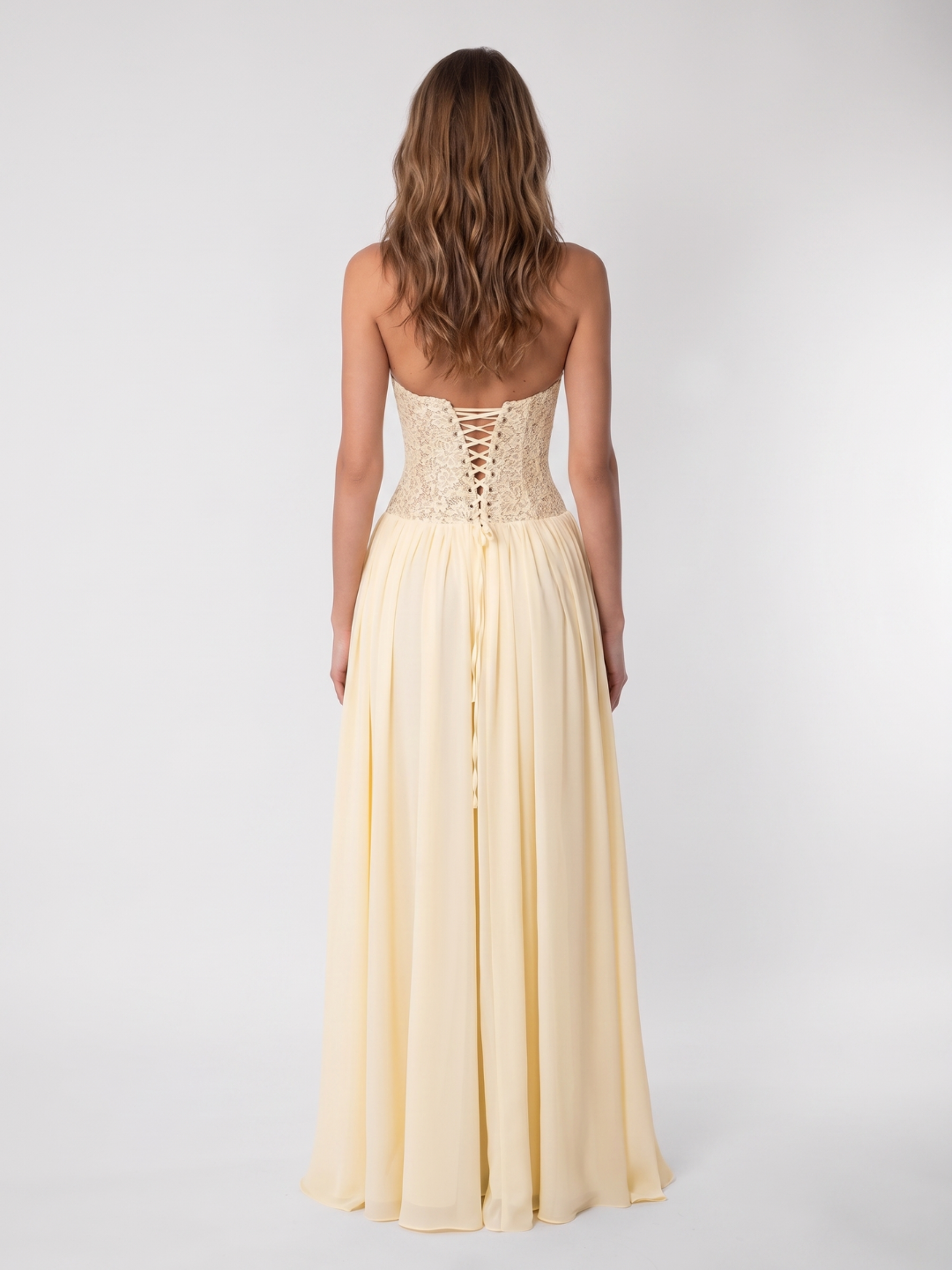 Emery | Lace Corset Halter Flowing Maxi Dress
