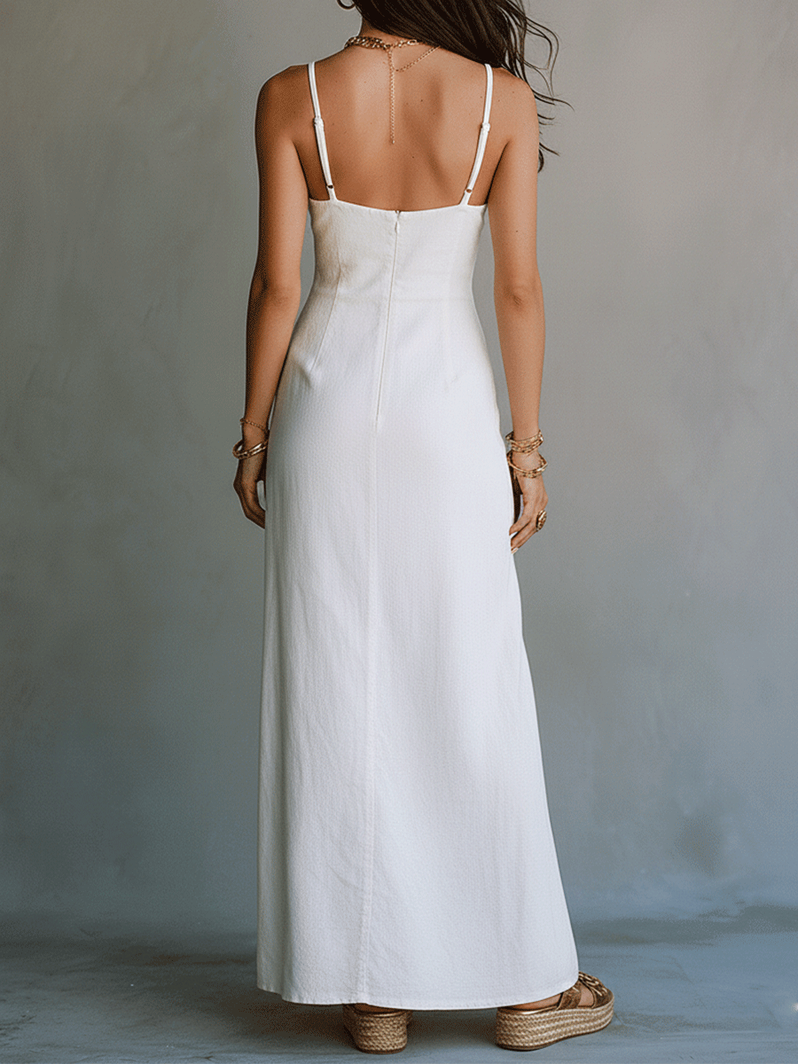 Tamsin | Linen High Slit Maxi Dress