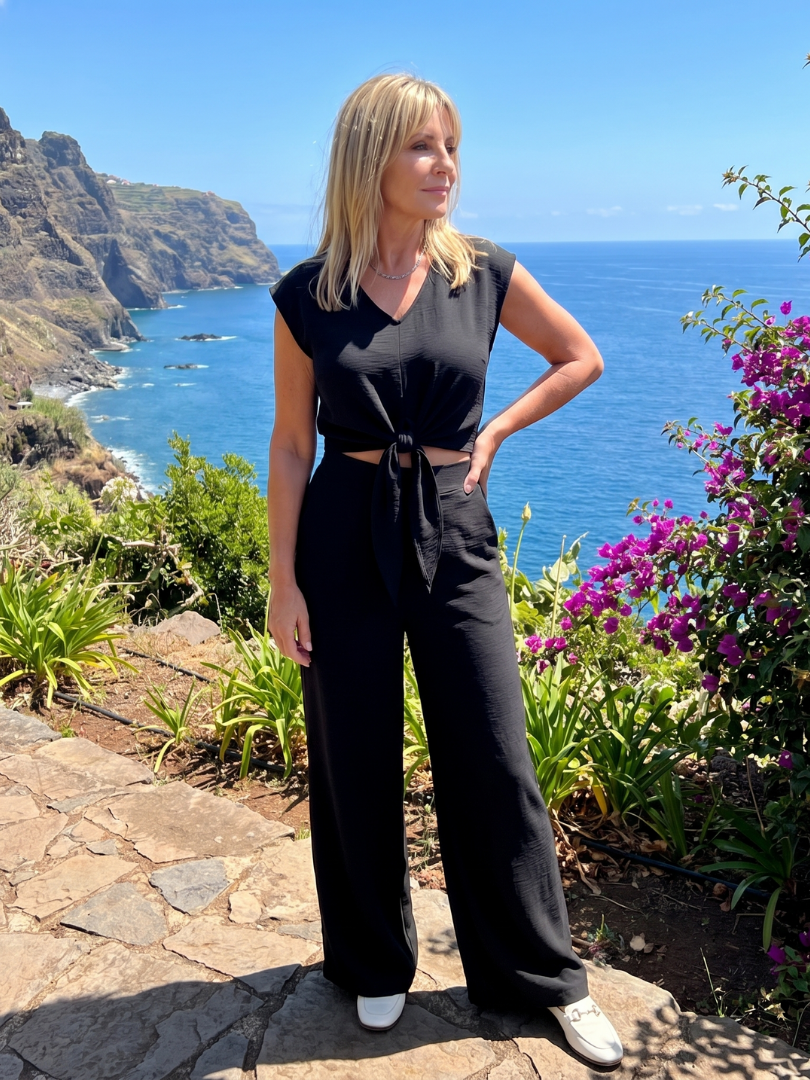 Beverly | Tie-Front Wide-Leg Co-ord Set