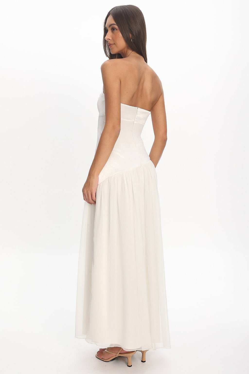 Faye | Strapless Corset Chiffon Maxi Dress