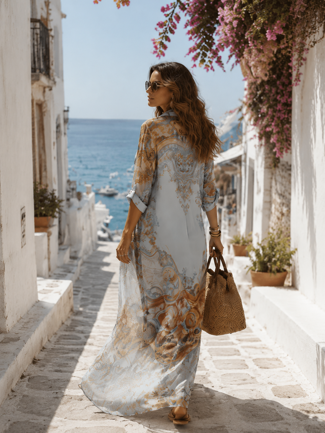 Renata | Floral Print Shirt Maxi Dress