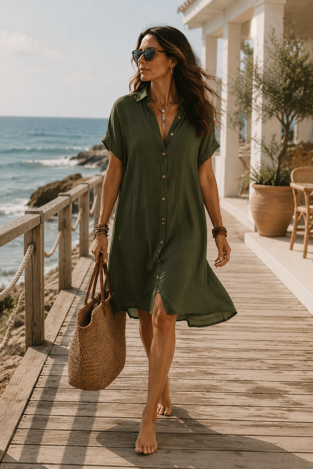 Demi | Button-Up Linen Shirt Dress