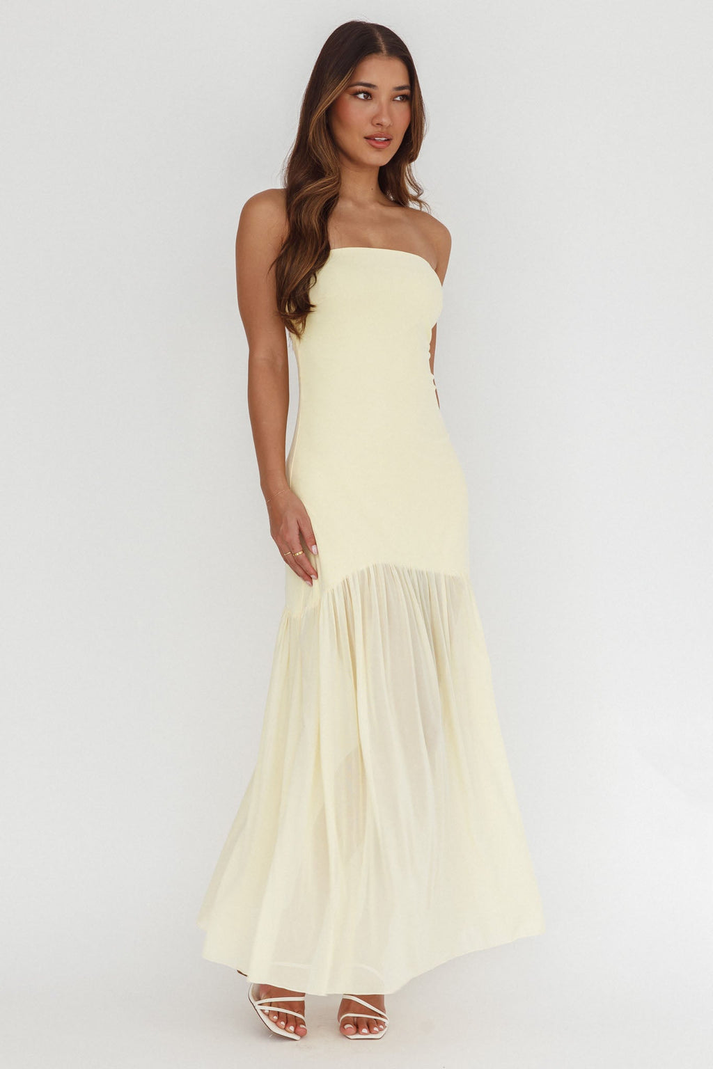 Capri | Strapless Mesh Drop-Waist Maxi Dress