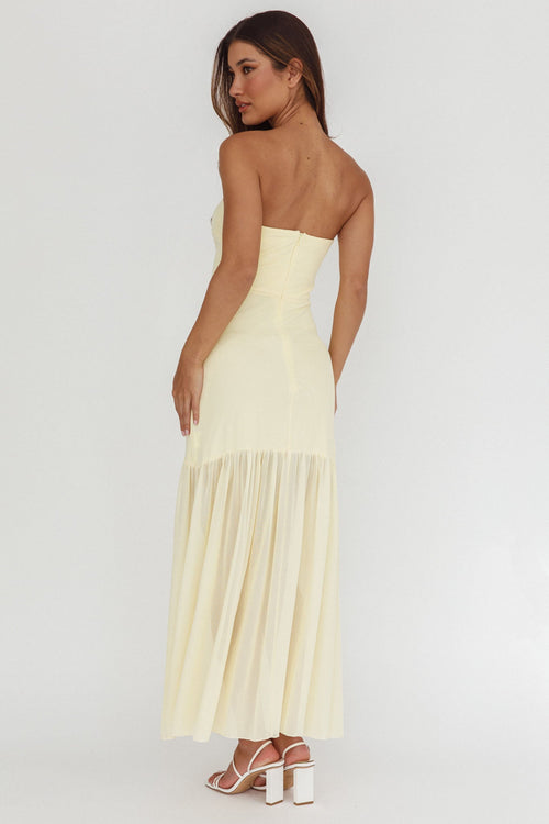 Capri | Strapless Mesh Drop-Waist Maxi Dress
