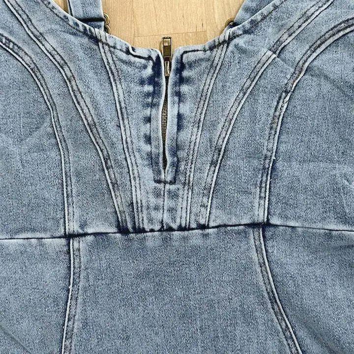 Tamsina | Denim Bodycon Corset Midi Dress