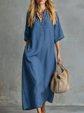 Jacky | Button-Front Oversized Shirt Maxi Dress