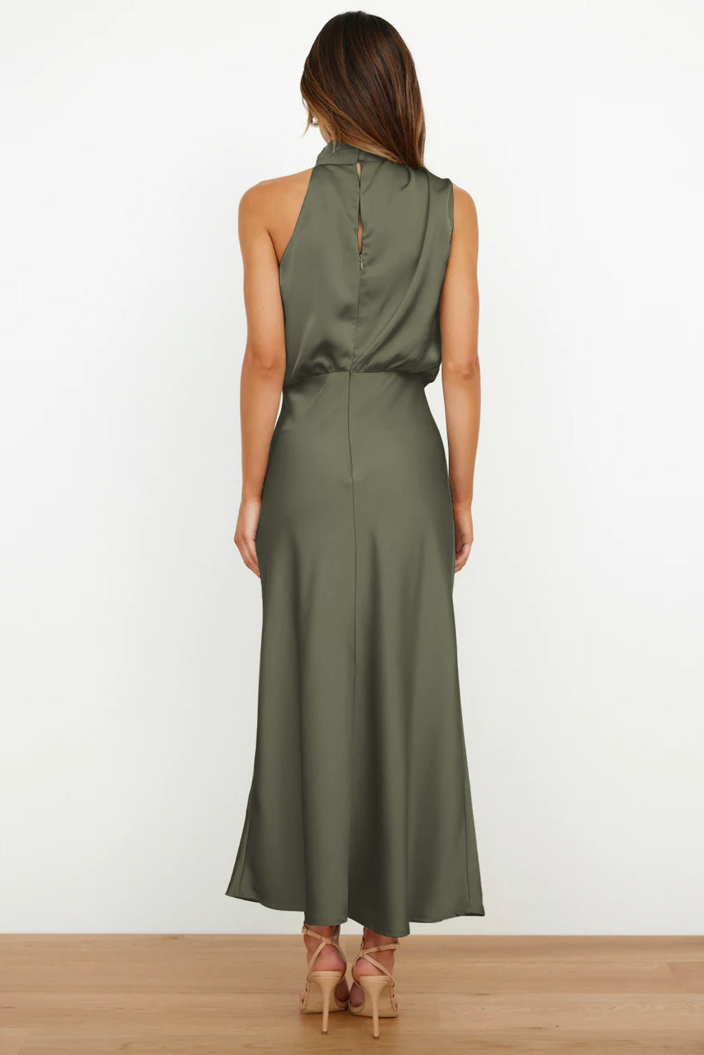 Vera | Satin High-Neck Halter Maxi Dress
