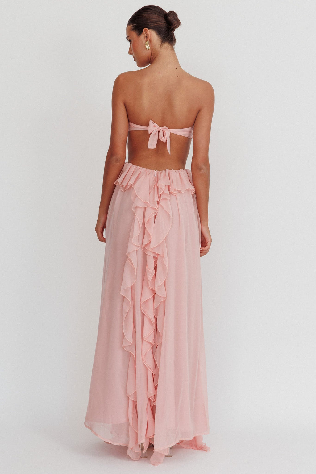 Coco | Strapless Ruffle Cutout Maxi Dress