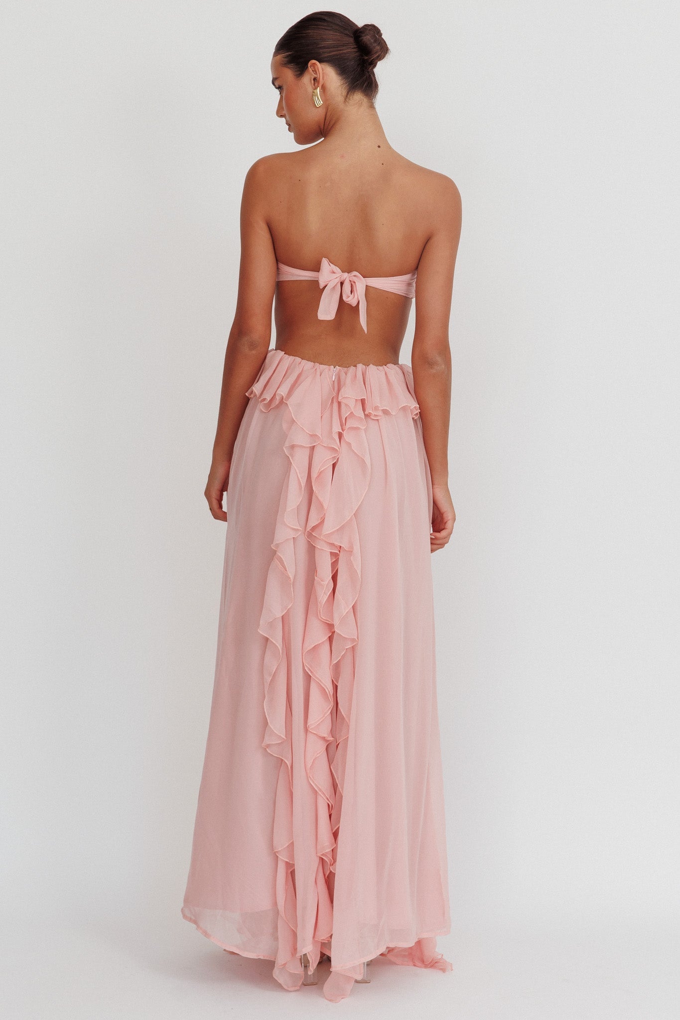 Coco | Strapless Ruffle Cutout Maxi Dress