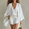 Janet | Linen Kimono Tank Shorts Co-ord Set