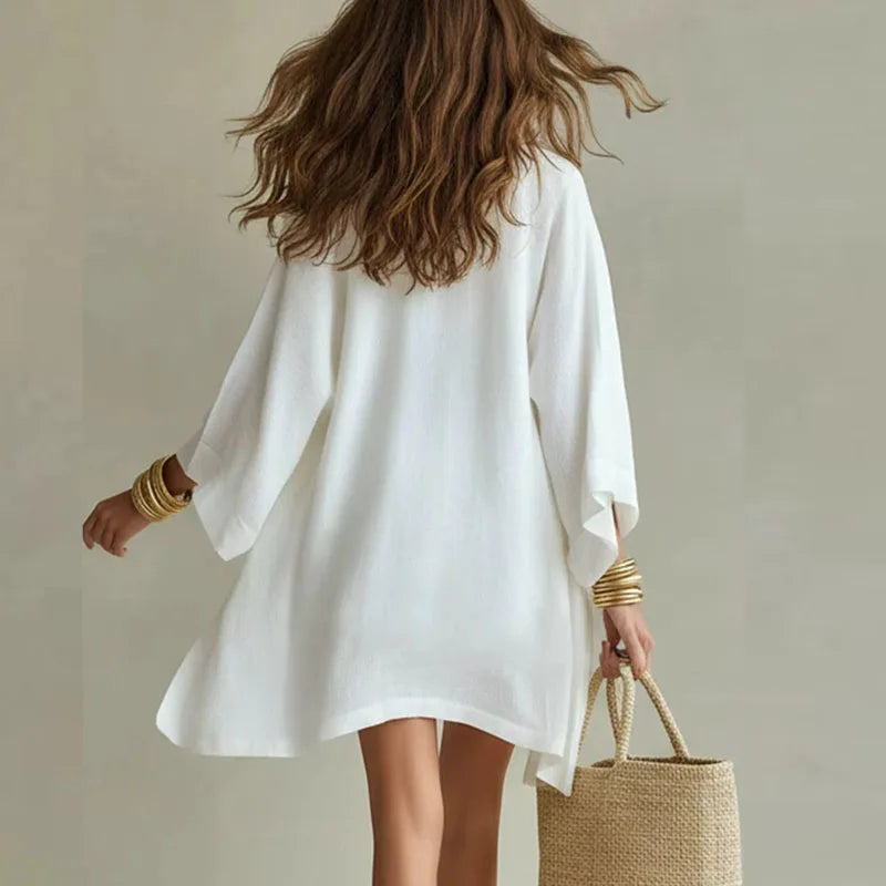 Janet | Linen Kimono Tank Shorts Co-ord Set