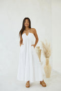 Harper | Cotton Halter Tiered Maxi Dress