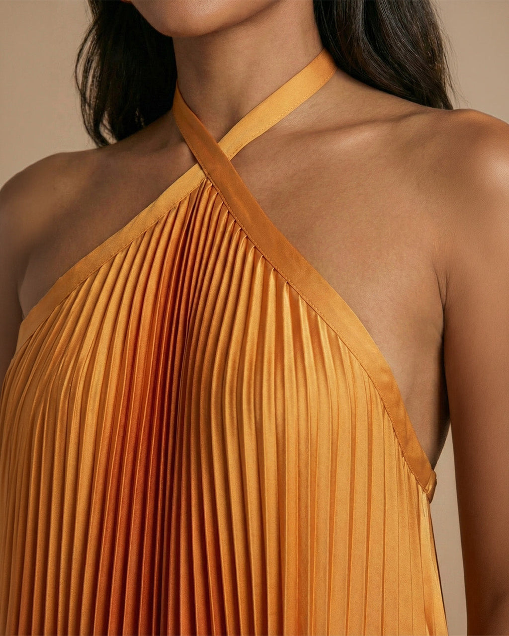 Lily | Pleated Halter Maxi Dress