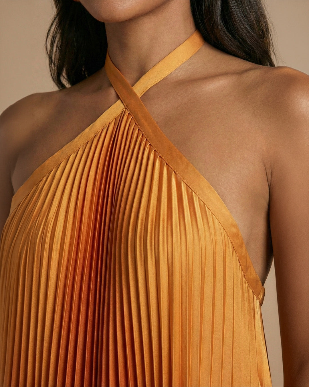 Lily | Pleated Halter Maxi Dress