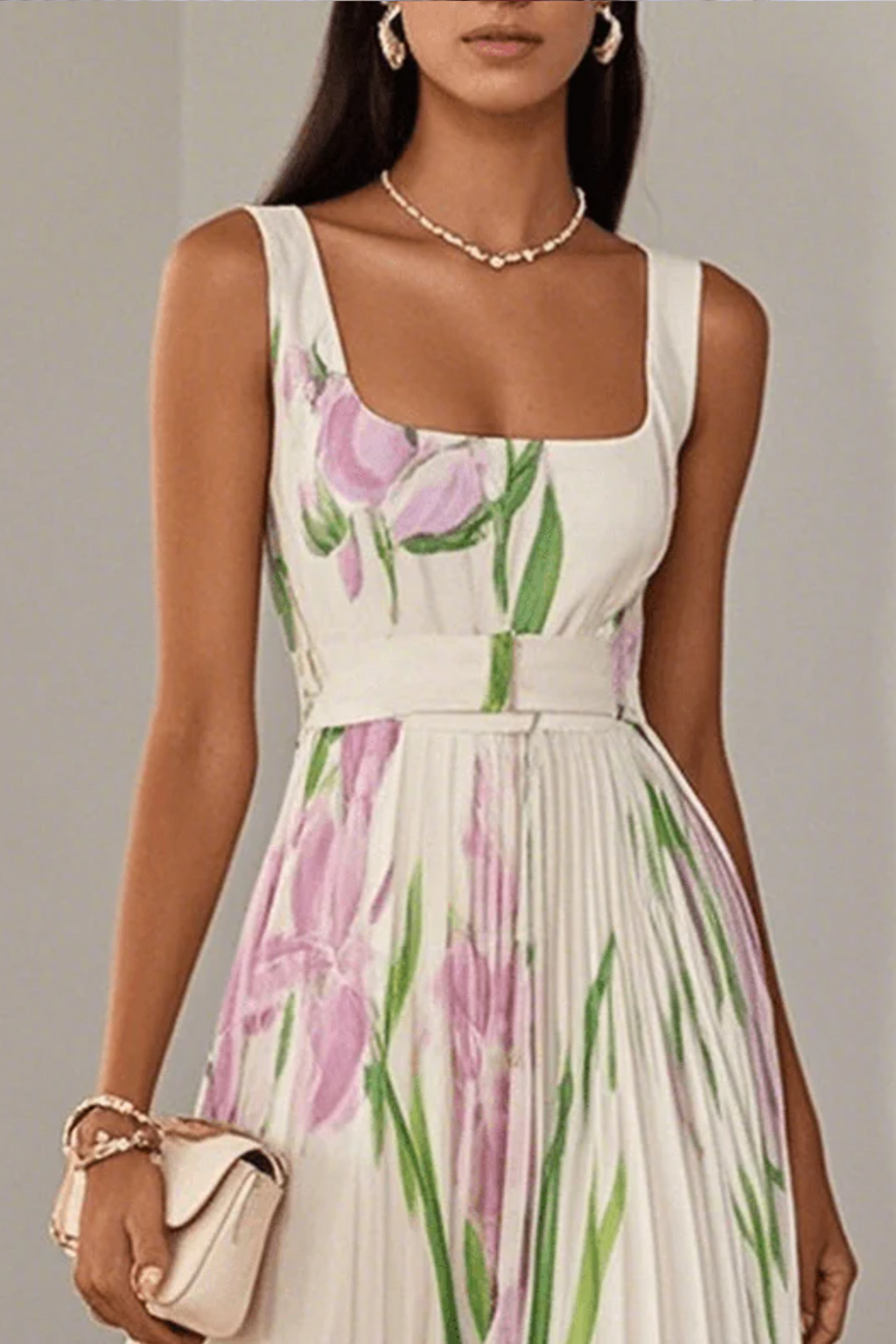 Stella | Square Neck Floral Maxi Dress