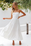 Sienna | Linen Square-Neck Tiered Maxi Dress