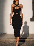 Jade | Crisscross Cutout Bodycon Midi Dress