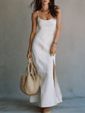 Tamsin | Linen High Slit Maxi Dress