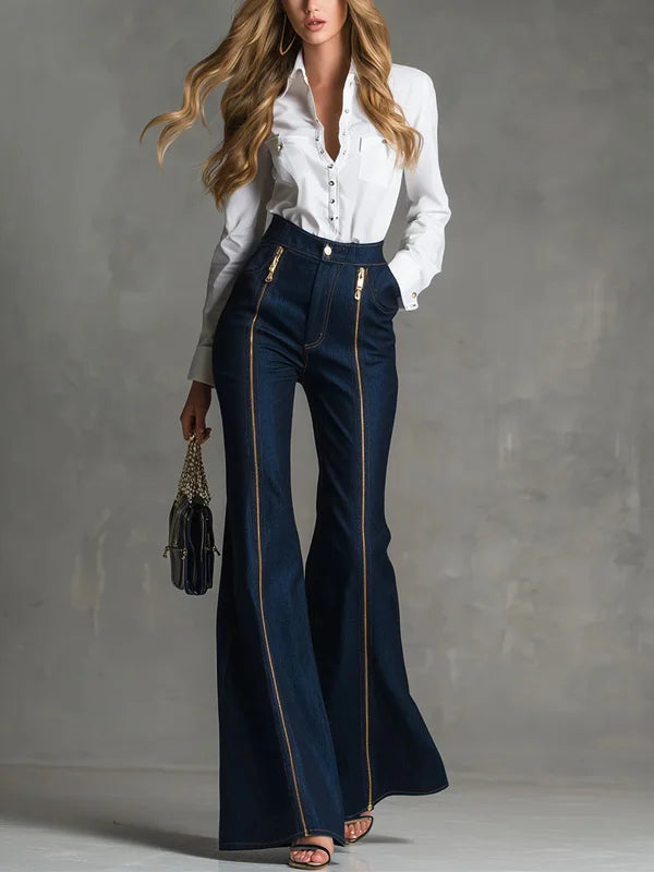 Antonia | Dual-Zip High-Waist Flare Jeans