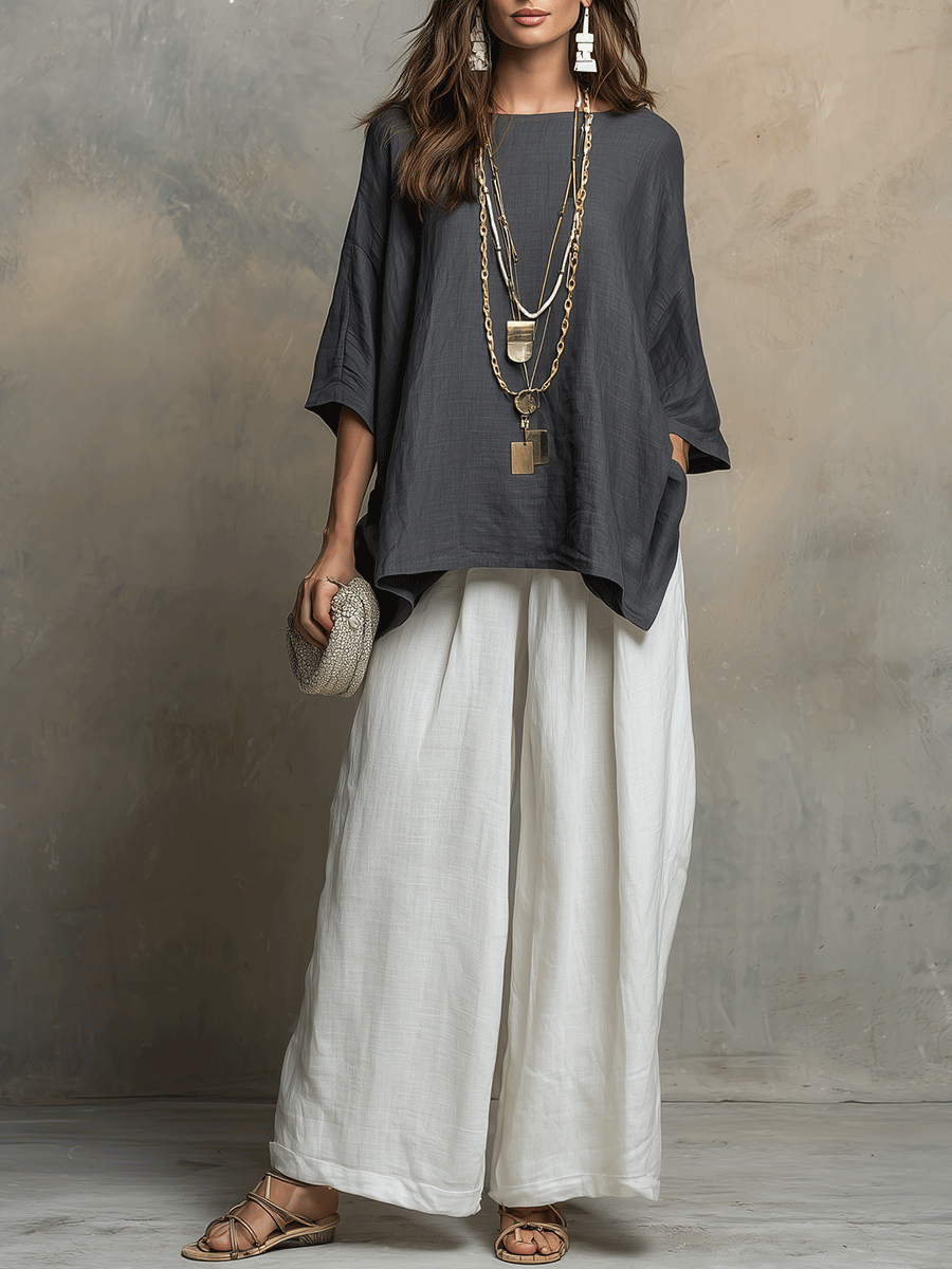 Iris | Linen Top Wide-Leg Co-ord Set