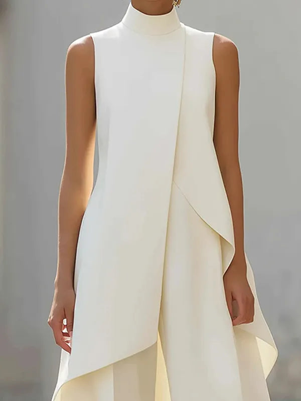 Adelina | Draped Mock-Neck Vest Wide-Leg Co-ord Set