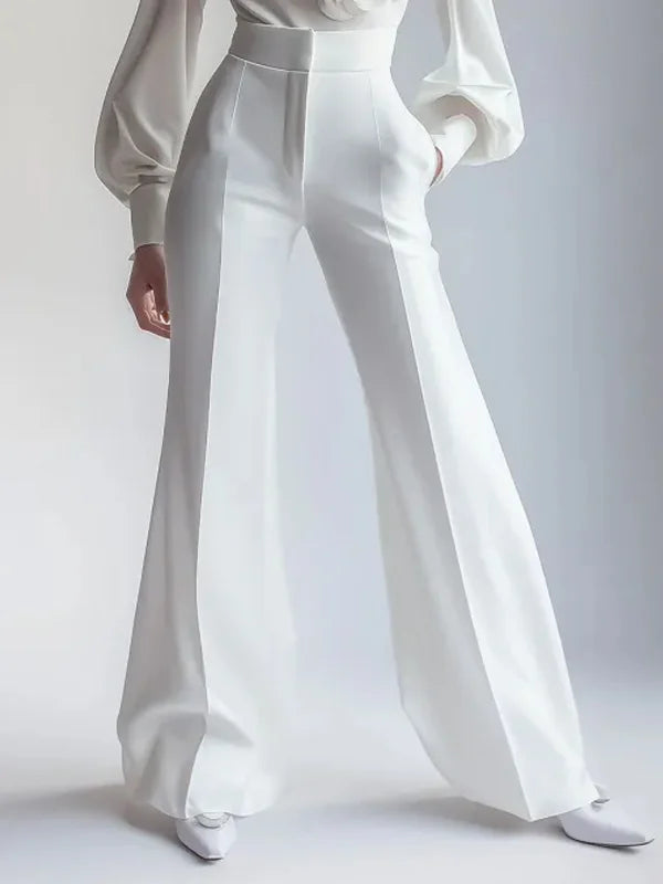 Romy | High-Waisted Pleated Wide-Leg Trousers