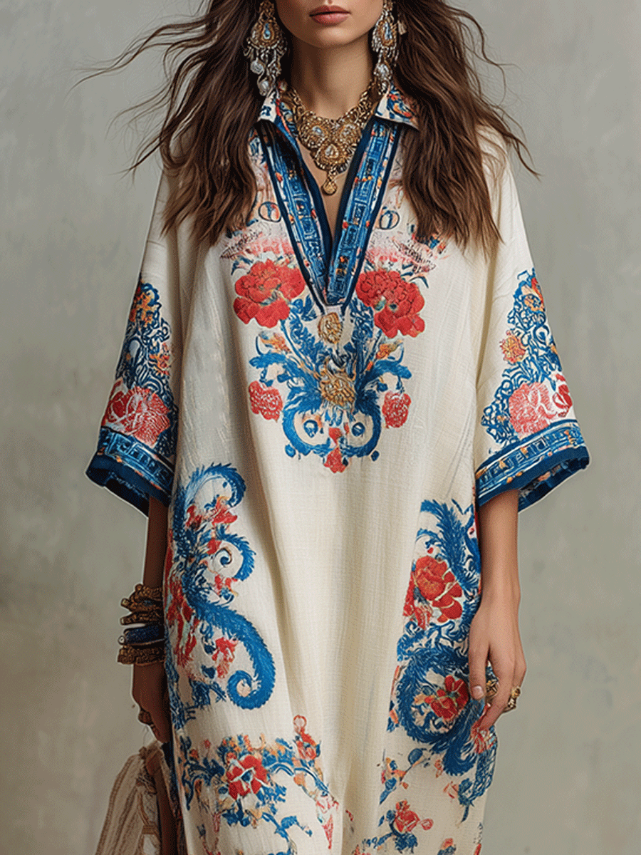 Sigrida | Printed Caftan Maxi Dress