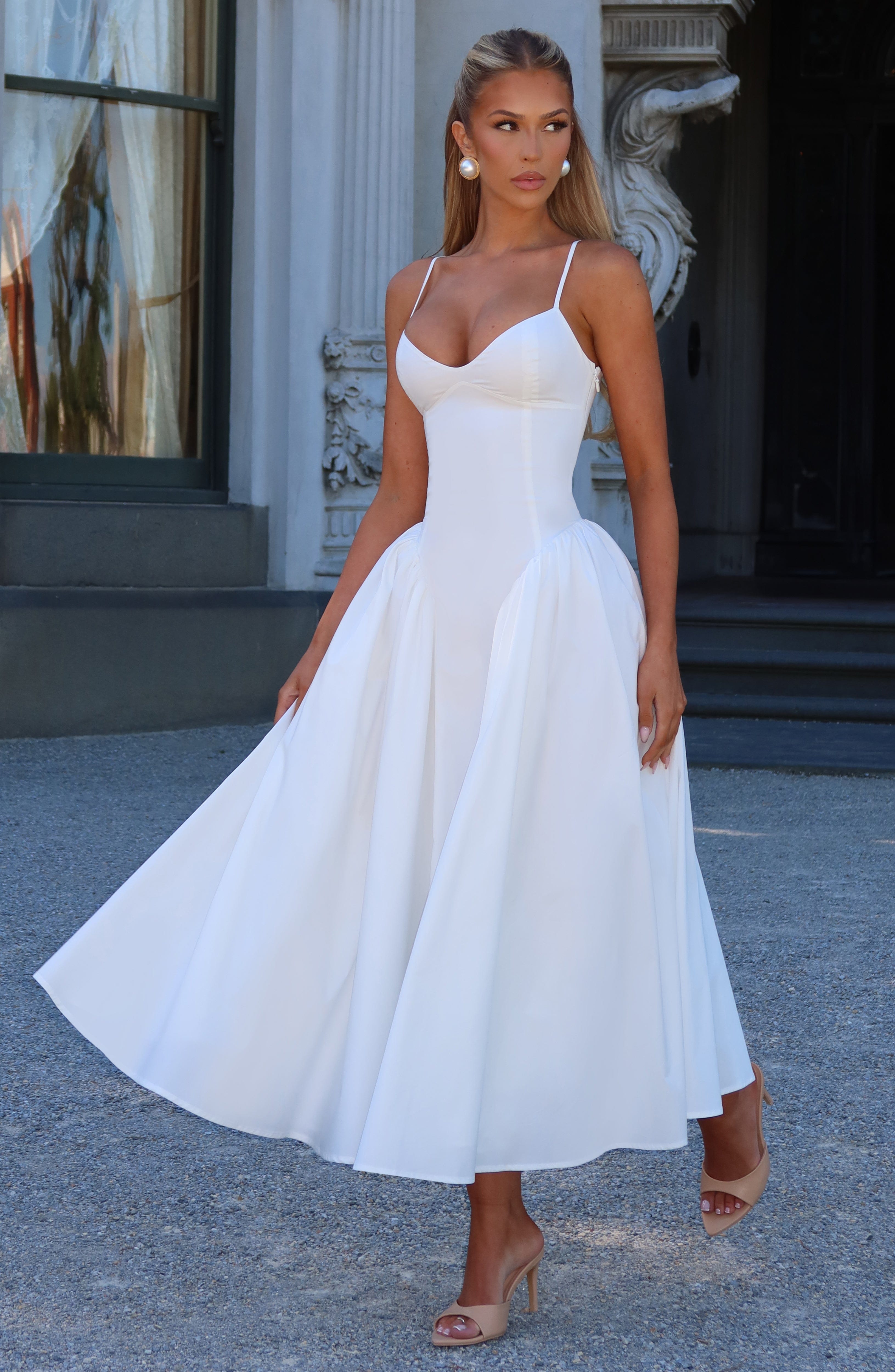 Juliet | Sweetheart Drop-Waist Full-Skirt Midi Dress