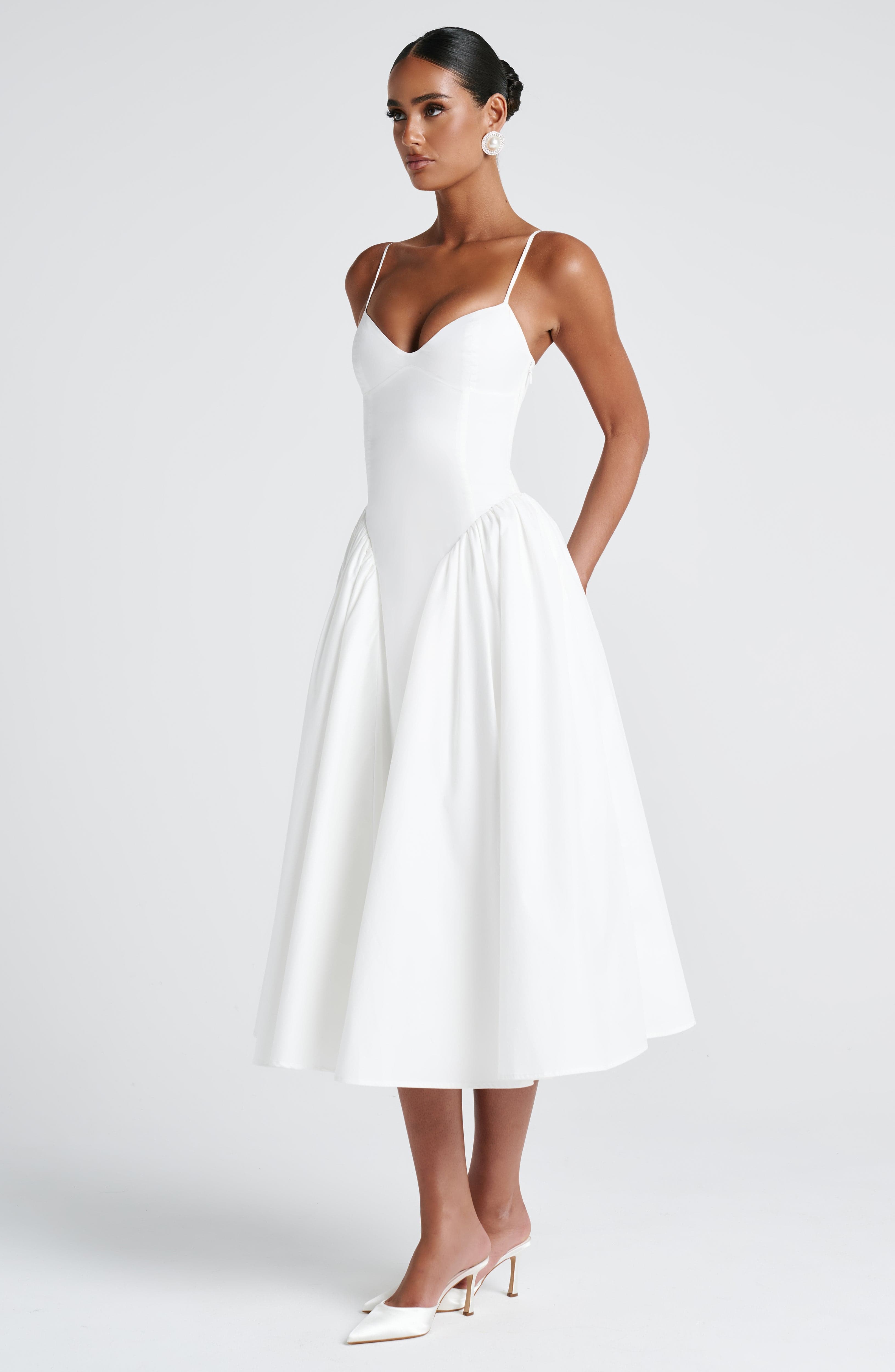 Juliet | Sweetheart Drop-Waist Full-Skirt Midi Dress