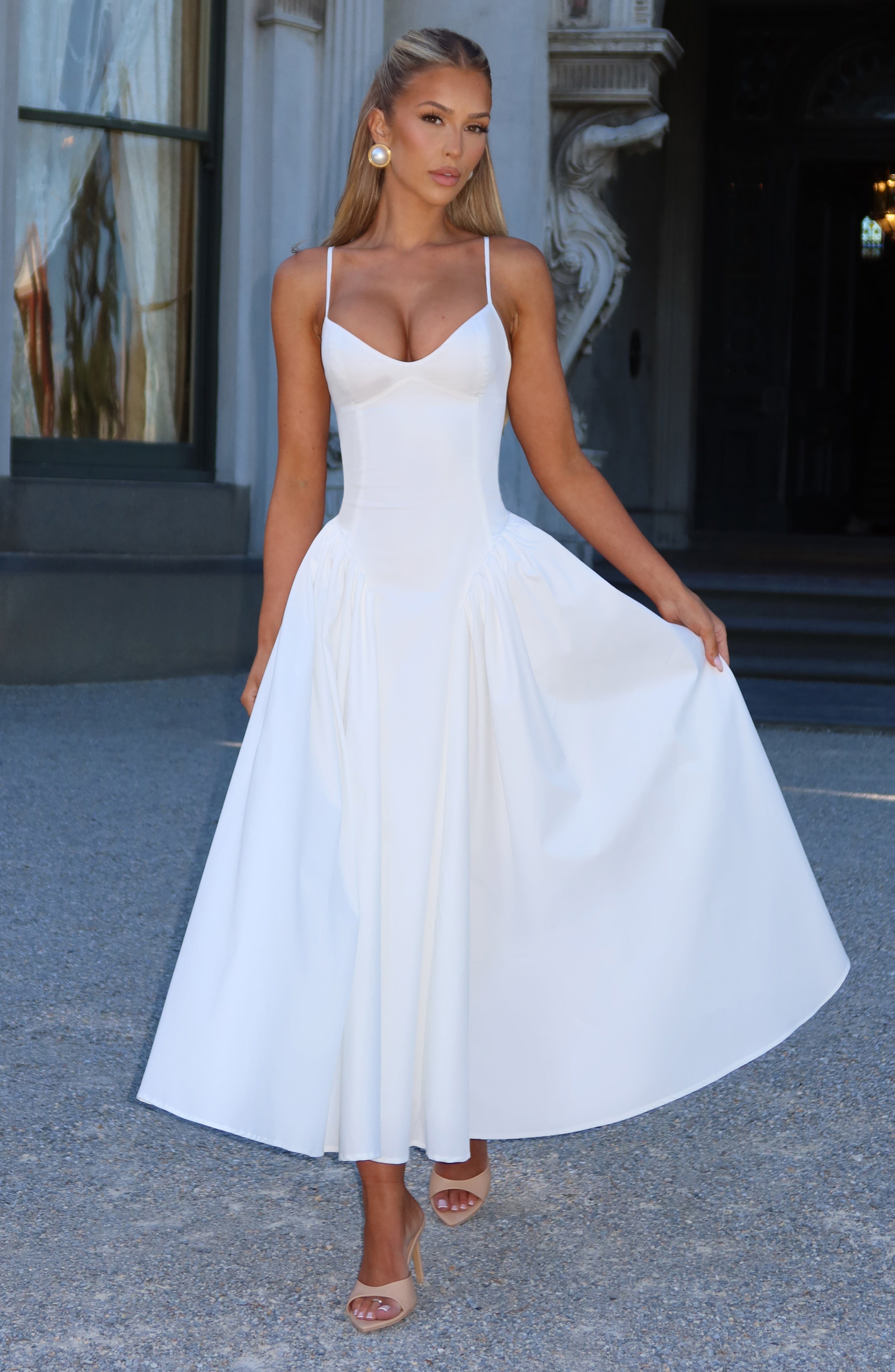 Juliet | Sweetheart Drop-Waist Full-Skirt Midi Dress