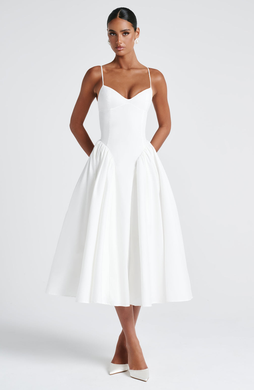 Juliet | Sweetheart Drop-Waist Full-Skirt Midi Dress