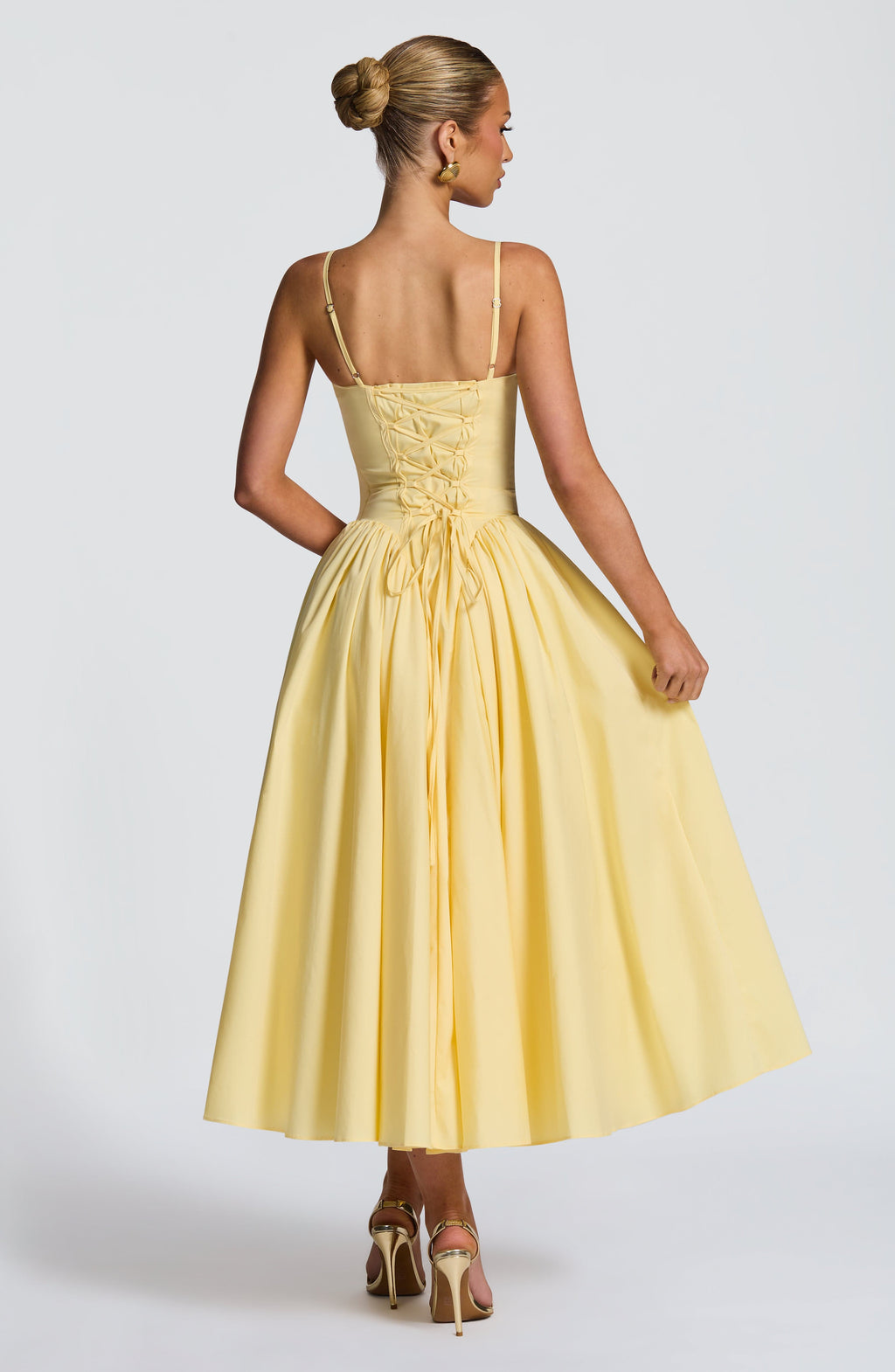 Annabelle | Cotton Sweetheart Drop-Waist Full-Skirt Pocket Midi Dress