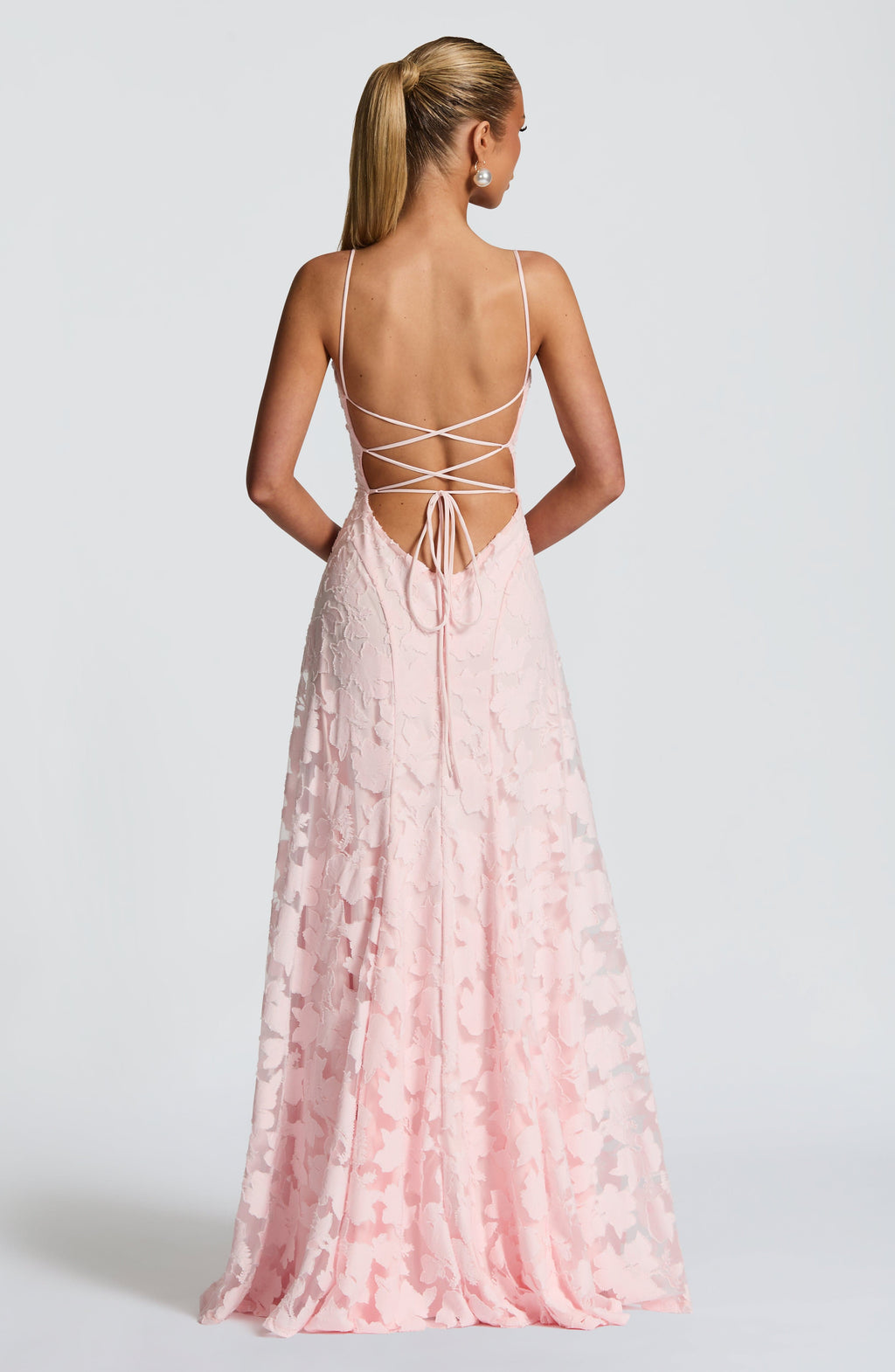 Rosalie | Floral Textured Jacquard Cowl-Neck A-Line Maxi Dress