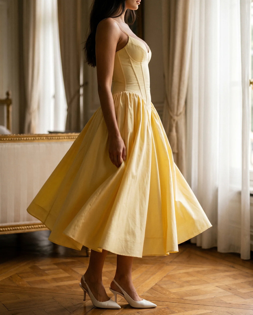Iris | Corset A-Line Midi Dress