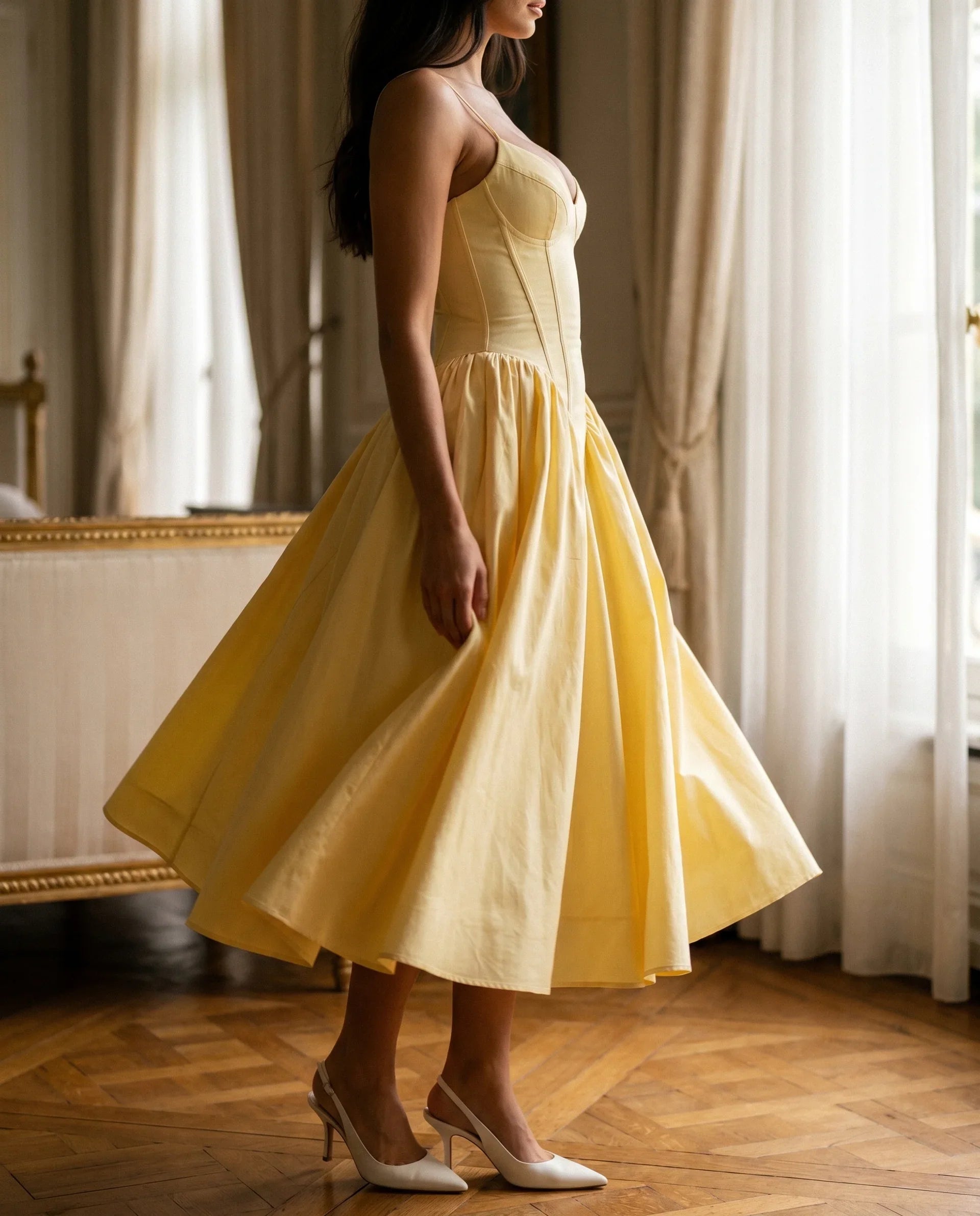 Iris | Corset A-Line Midi Dress