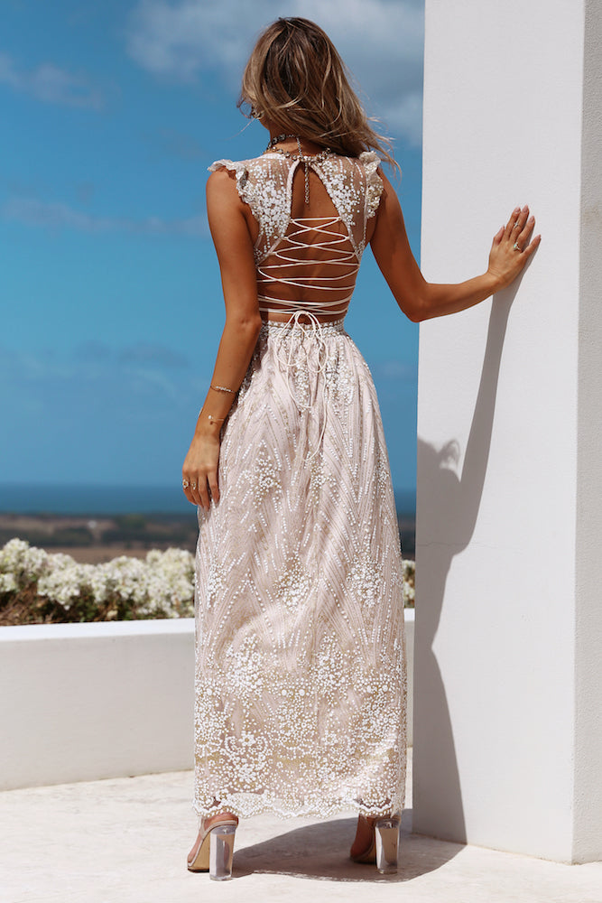 Odette | Sequin Lace Maxi Dress