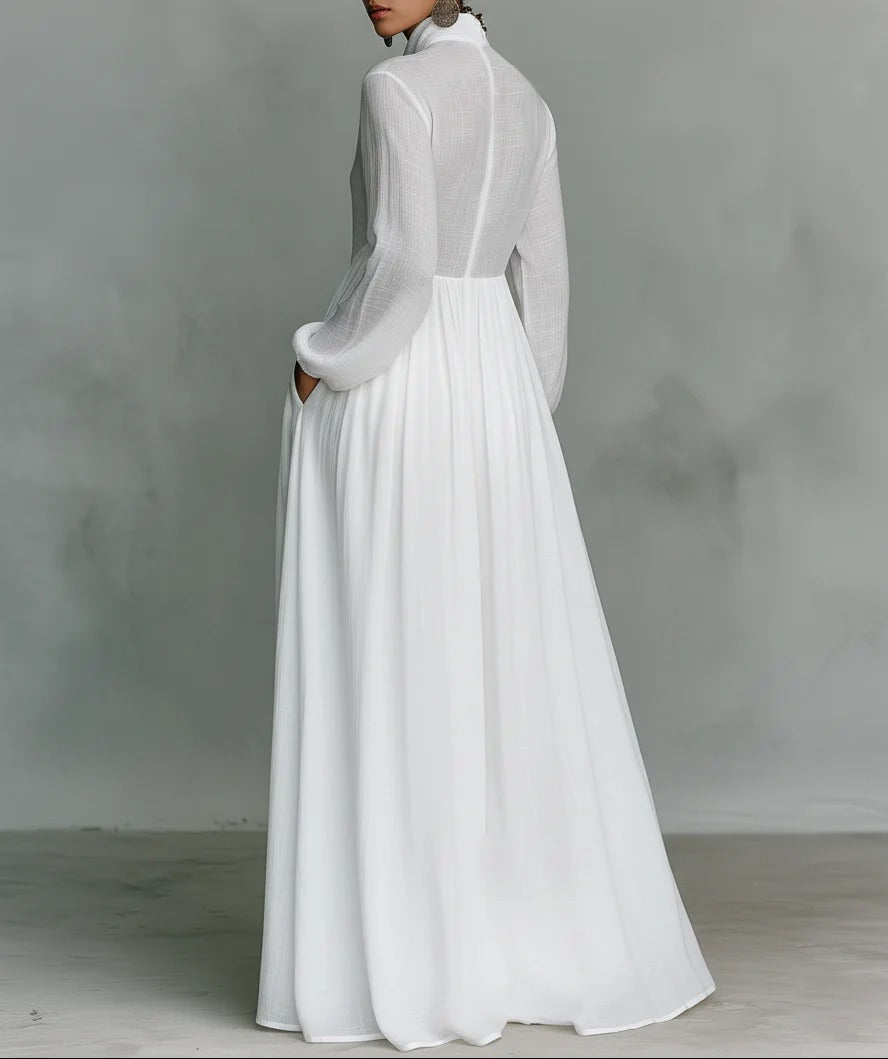 Diana | Long-Sleeve Button-Down Maxi Dress
