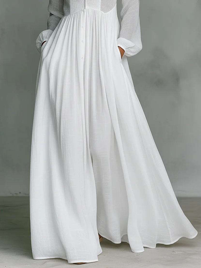Diana | Long-Sleeve Button-Down Maxi Dress
