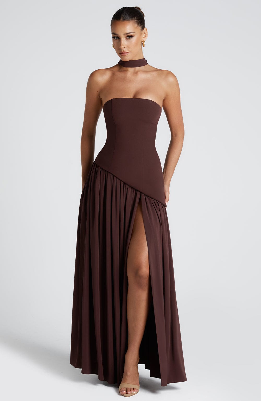 Noa | Strapless Corset High-Slit Maxi Dress