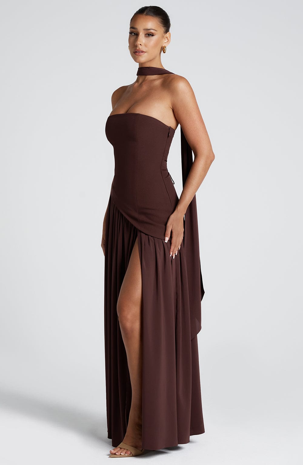 Noa | Strapless Corset High-Slit Maxi Dress