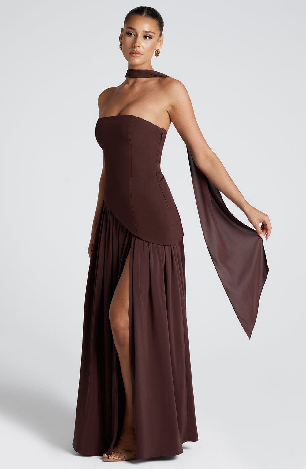 Noa | Strapless Corset High-Slit Maxi Dress